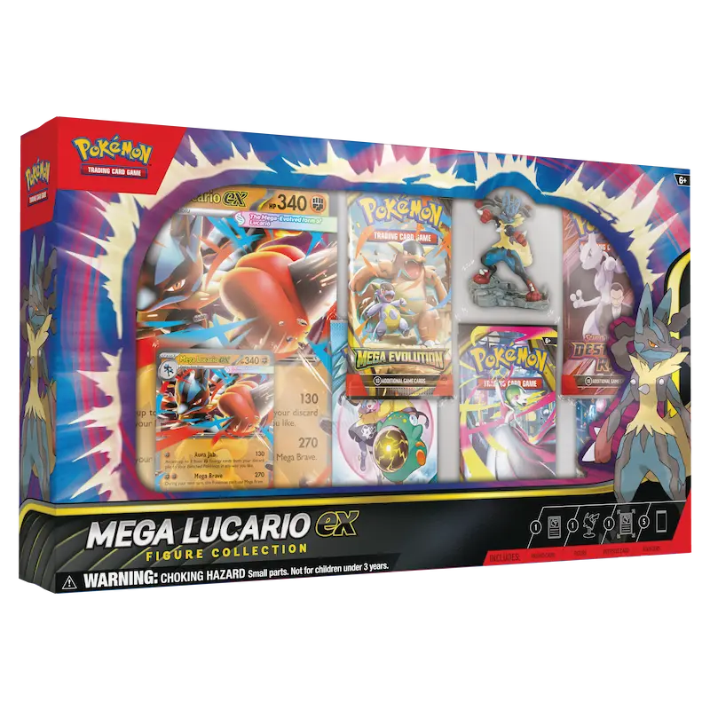 COLECCIÓN CON FIGURA MEGA LUCARIO EX ESPAÑOL