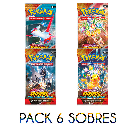 PACK 6 SOBRES CHISPAS FULGURANTES - ESPAÑOL